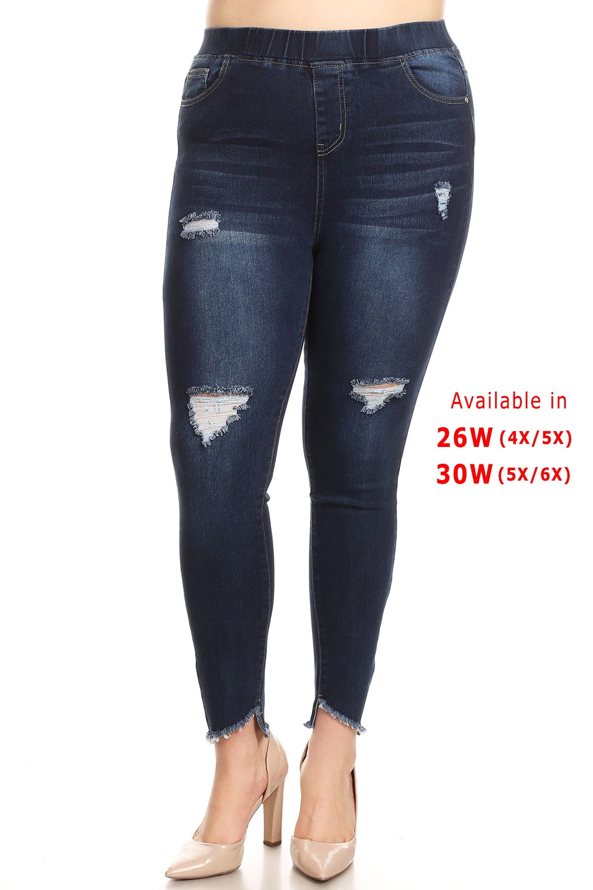 kasseapparat Ungkarl Tradition Extended plus size denim jeggings jeans waist-hugging fit 4X to 5X -  Walmart.com