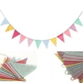 thumbnail image 3 of 3pack Imitated Burlap Pennant Banner, Multicolor Fabric Triangle Flag Bunting For Party Hanging Decoration, 3 of 5