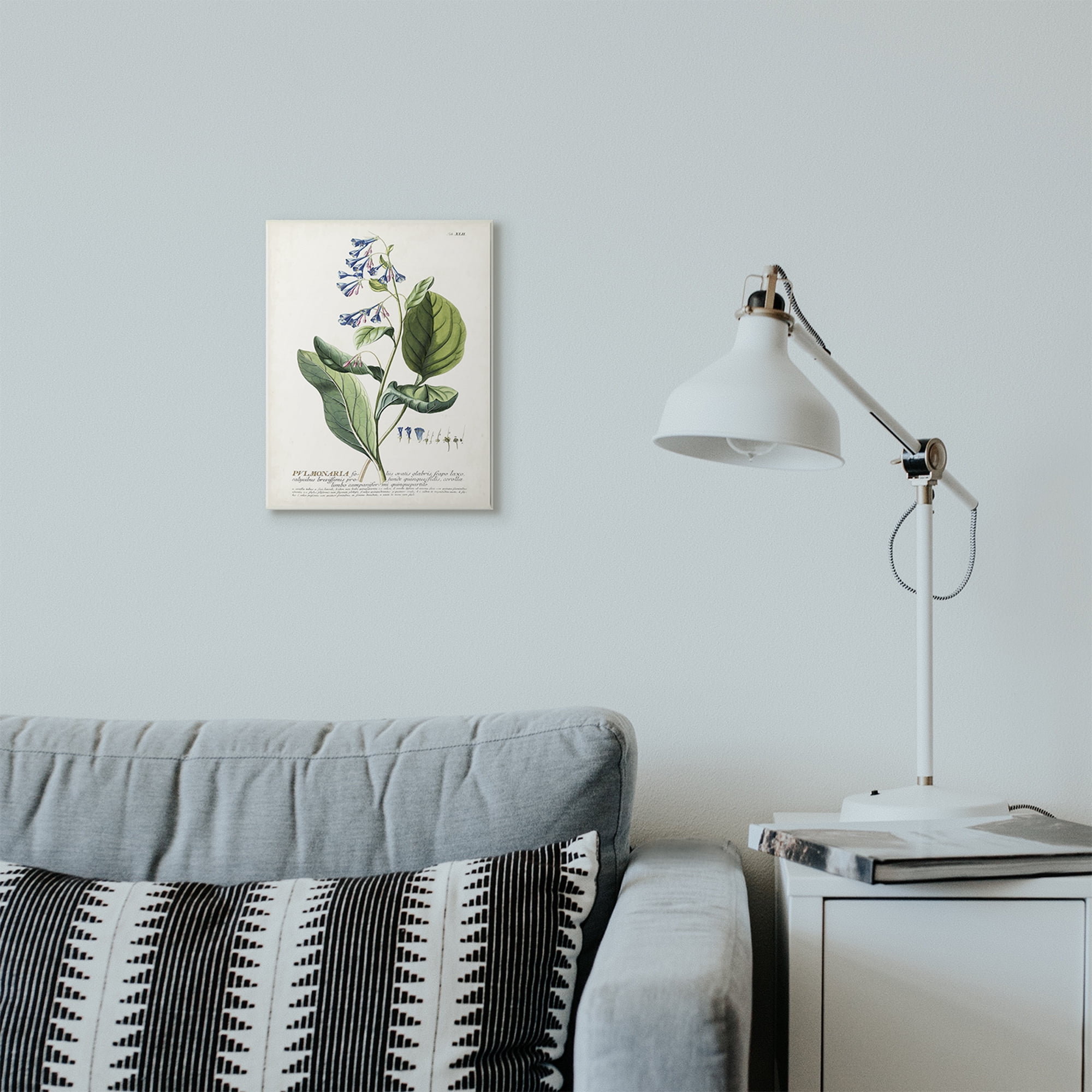 Stupell Industries Botanical Plant Illustration Blue Flowers Vintage Design Wood Plaque by Unknown