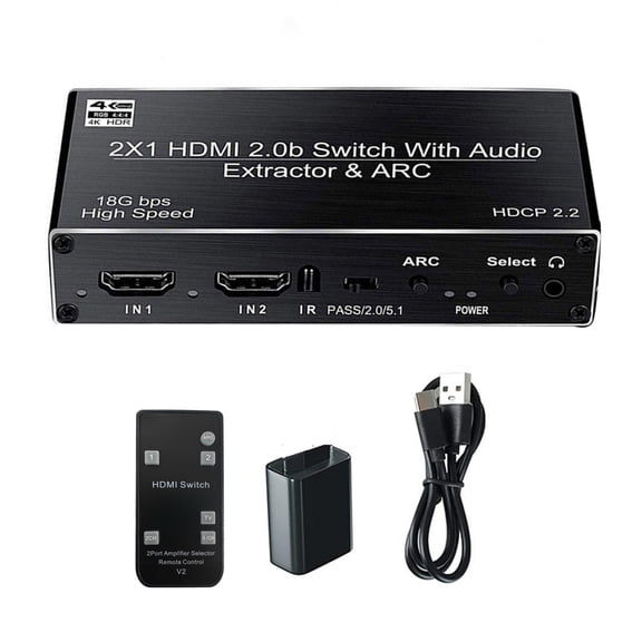High-Performance HDMI Switcher ARC MHL Support, 4K@60Hz Monitor HDMI Switch