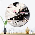 thumbnail image 1 of Designart "Bold Stripes Pink Black Fusion" Cubism Oversized Wall Clock, 1 of 6