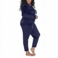 thumbnail image 2 of Honeydew Women's 2-Pc Super Soft Fleece Pajama Lounge Set (Navy, 2X), 2 of 2