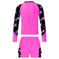 thumbnail image 4 of Haitryli Kids Girls 2 Piece Swimsuit UPF 50+ Long Sleeve Rash Guard Shirt with Swim Shorts Beach Bathing Suit Hot Pink 12, 4 of 5