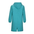 thumbnail image 4 of Women‘s Plus Size Solid Color Button Pocket Recreational Hooded Long Sleeve Windbreaker Coat Tops, 4 of 4