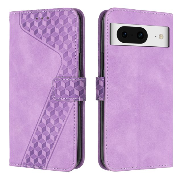 Compatible with Google Pixel 8 Case Wallet Design with Card Slots Magnetic Closure Cover