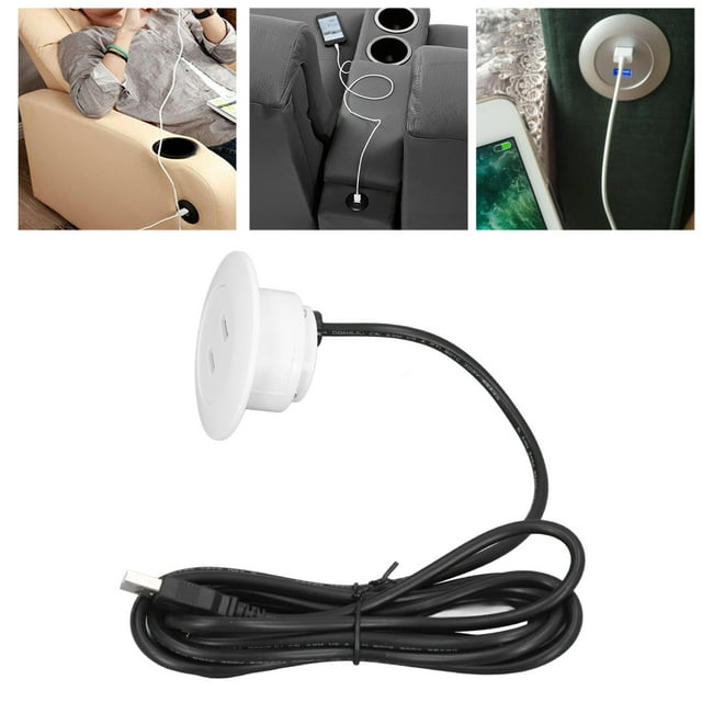 Sofa USB Charging Socket Flush Mount Installation Dual USB Charging Ports Socket For Home Use Circuit Protection