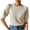 Beige, variant on Fesfesfes Womans Shirts Womens Fashion Short Sleeve Round Neck Solid Color Loose Tops Blouse Puff Sleeve Knitted Sleeveless Tops for Women M(US:6)