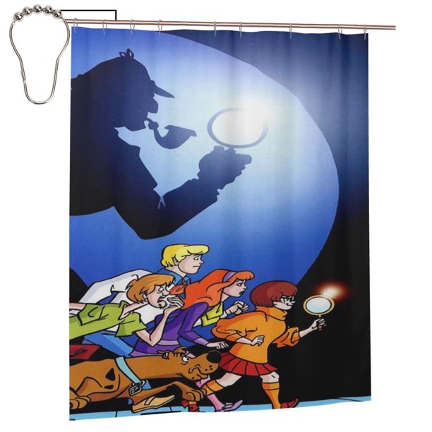 Cortina de ducha Scooby Doo, juego de cortinas de ducha con dibujos animados encantadores para el baño de niños, niñas, dormitorios universitarios, accesorios de decoración de baño y bañera a prueba