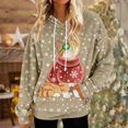 thumbnail image 6 of Hoodies for Women Oversized Winter Plush Cute Sweatshirts Pullover Trendy Fall Winter Clothes with Christmas Print for Comfortable Seasonal Wear,Khaki,XL, 6 of 6
