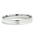 thumbnail image 1 of 3mm Solitaire Round Flat High Polished Diamond Wedding Promise Ring 14K Gold, 1 of 2