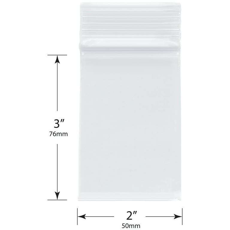 Plymor Heavy Duty Plastic Reclosable Zipper Bags, 4 Mil Variety Pack, 2 x 2 (100), 2 x 3 (100), 3 x 3 (100)