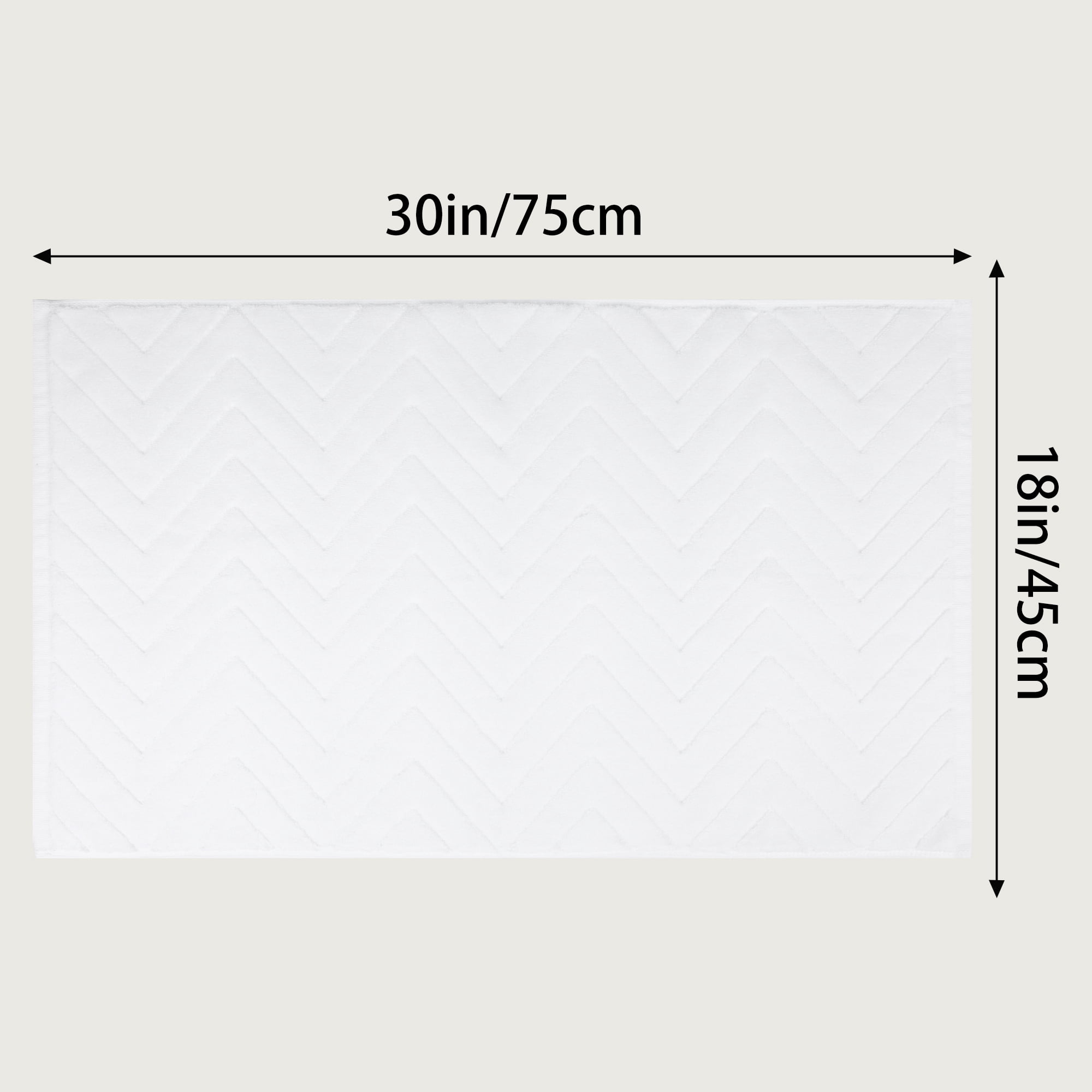 Unique Bargains Fade Resistant Cotton Bath Rugs Shower Mat Bathroom Non Slip White
