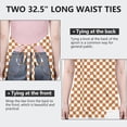 thumbnail image 6 of Orange and White Checkerboard Pattern Apron-Garden Aprons for Women with Pockets-Cotton Linen Waterproof Kitchen Cooking Gardening Aprons Adjustable for Kitchen,Cooking,BBQ and Salon 33x27 Inch, 6 of 7