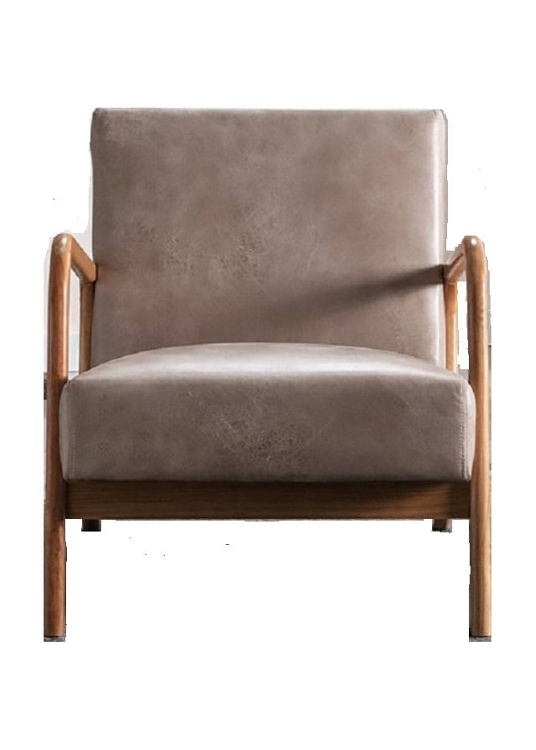 Uspridefurniture Glostrup Mid-century Modern 25.2'' Wide polyester Armchair with solid wood frame -Beige