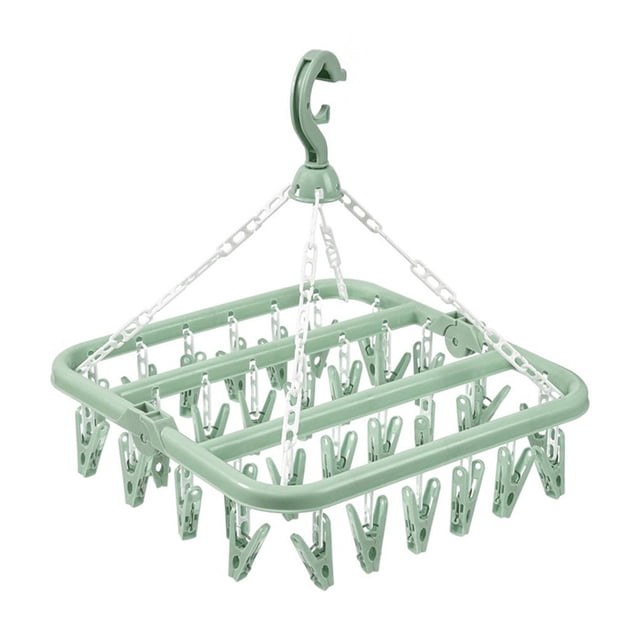 32Clip Space Saving Hanger Organizer, Underwear/Socks Storage Rack for Closet, Foldable Garment Holder with NonSlip Grips