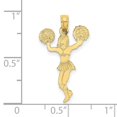 thumbnail image 3 of Diamond2Deal 10K Yellow Gold Cheerleader with Pom-Poms Pendant for Women (L- 1.08 inch, W-0.57 inch), 3 of 6