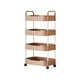 thumbnail image 2 of Carrito de Cocina de 4 Niveles de Plástico con Reposabrazos, Estantes Ventilados, Ruedas Móviles, Organizador Multiusos para Baño, Sala de Estar, 99x35x22cm, 2 of 6