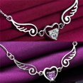 thumbnail image 3 of FNNMNNR 1PC Silver Necklace Dream Angels Wings of Love Heart Necklace Female Birthday Gift, 3 of 8