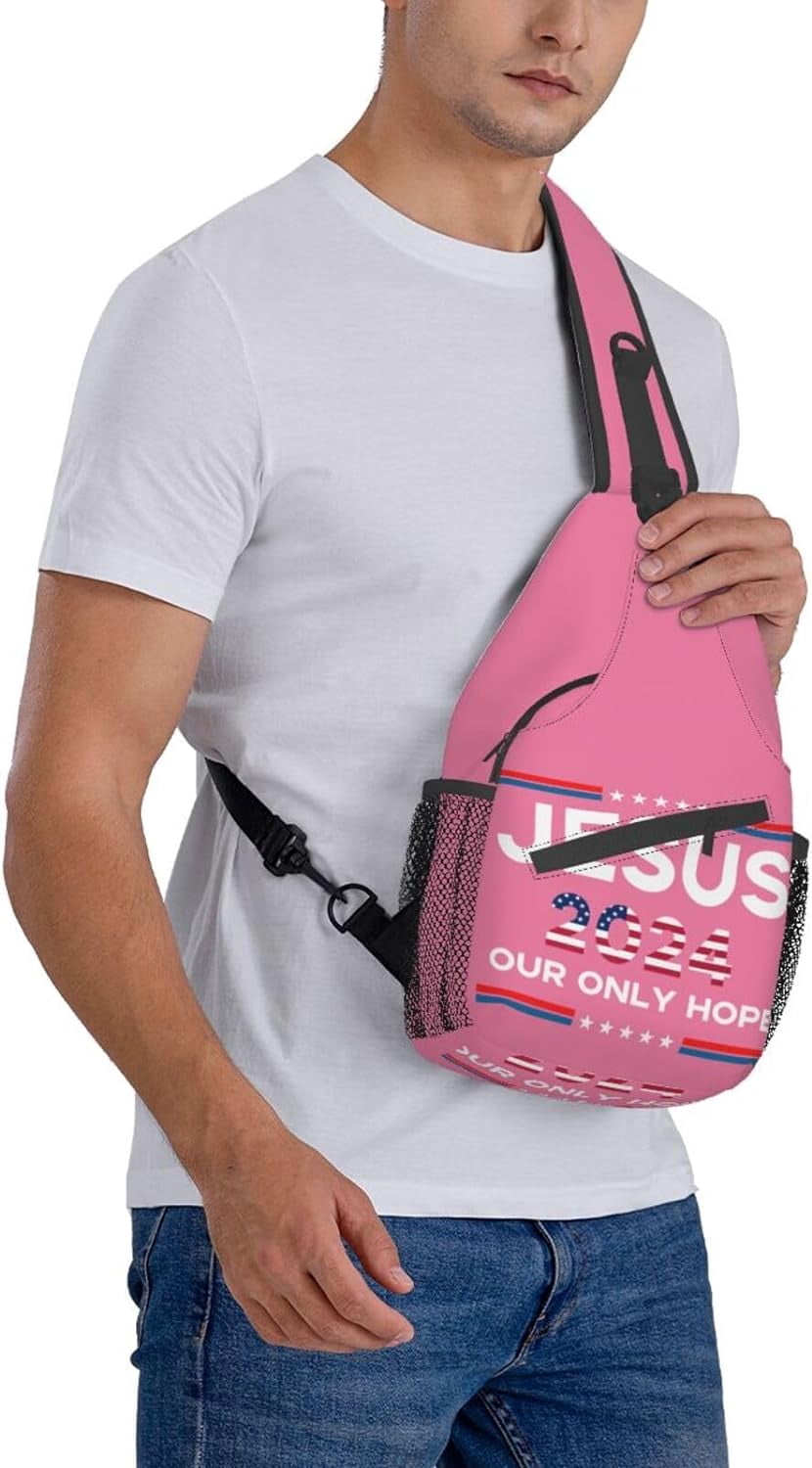 Jesus 2024 Our Only Hope Sling Bag Crossbody Hiking Travel Chest Bags Backpack Shoulder Daypack for Women Men