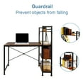 thumbnail image 5 of VECELO Home Office Table Computer Desk, H-Shaped, Brown, 5 of 5