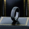 thumbnail image 3 of Dome Tungsten Ring - 6mm Brushed Black Ion Plated Comfort Fit Tungsten Carbide Anniversary Band, 3 of 5