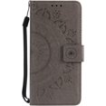 thumbnail image 6 of Mandala Phone Cover for Samsung Galaxy S9 Plus, Ultra Slim Flip Case with Card Slot, Magnetic Closure, Embossing PU Leather Case with Stand Function and Lanyard, Foldable Motif-Gray, 6 of 13
