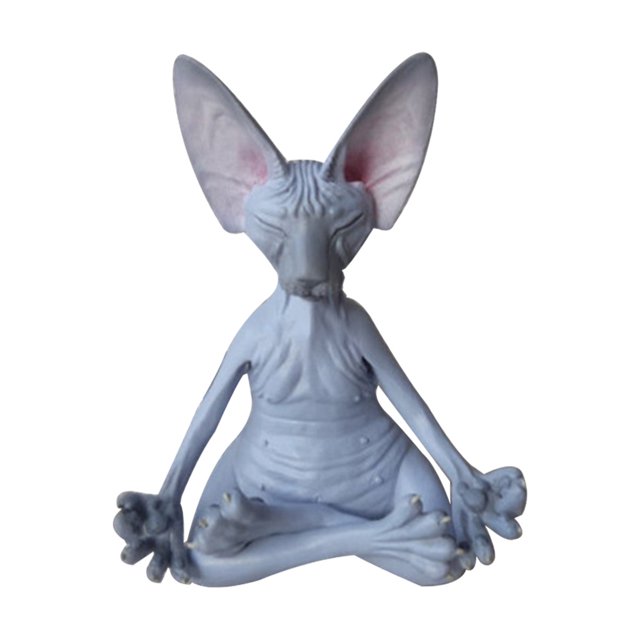 Estatuillas de gatos Estatua de meditación de Buda Escultura de jardín Decoración para el hogar (Gris) Ehuebsd Libre de BPA