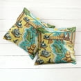 thumbnail image 2 of Ambesonne Funny Animals Throw Pillow Cover Pack of 2, Happy Leisure Day, 2 Pcs-20"x20", Yellow Aqua Green, 2 of 5