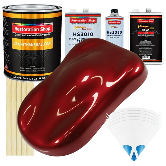 Fire Red Pearl Gallon URETHANE BASECOAT CLEARCOAT Car Paint FAST Kit