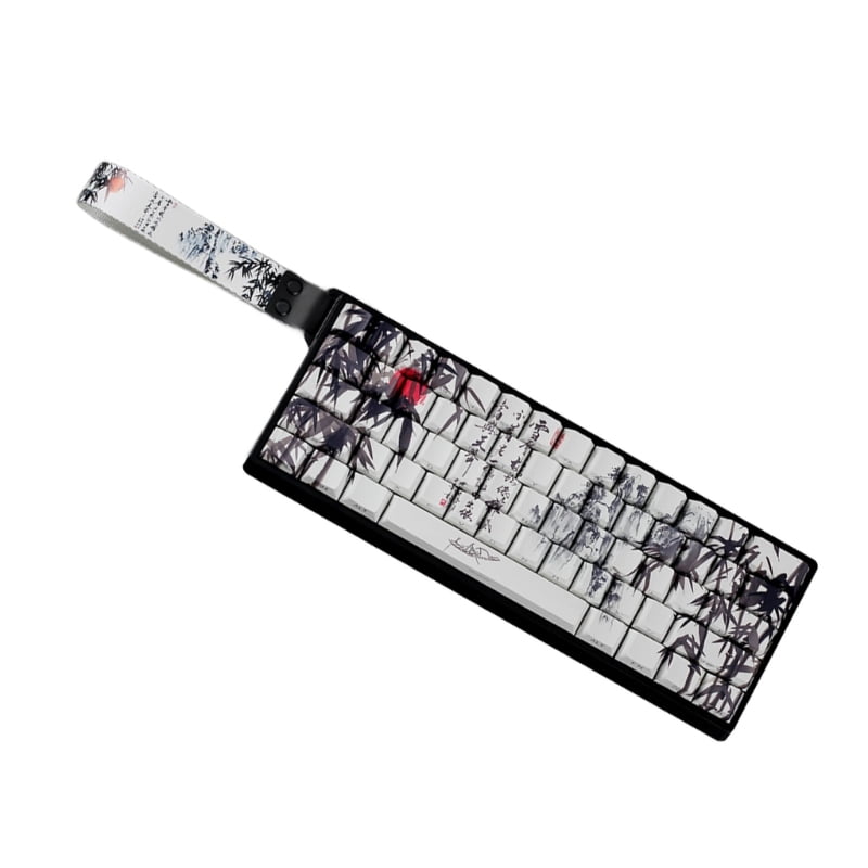 60% 68% ANSI ISO Layout PBT Cherry Profile Keycaps With Bamboo Forest Artwork For 61/64/68 Mechanical Keyboards