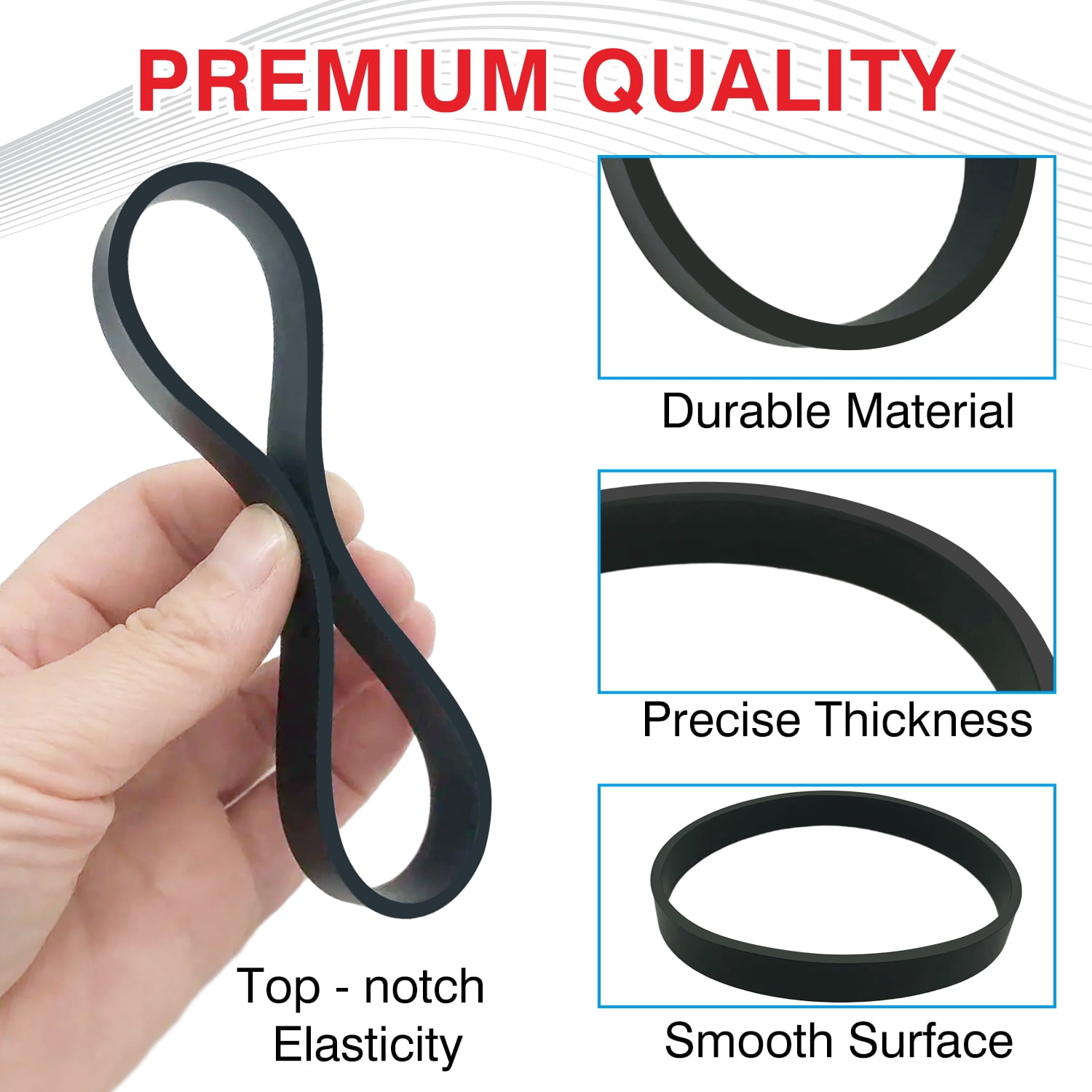 Vacuum Belts Replacement Compatible with Bissell Model 2910, 2987, 2806 PowerForce/TurboClean PowerBrush Pet Carpet Cleaner, Flat Pump Belt Replace Part 1606428 (4 Pack)