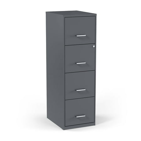 Staples 4-Drawer Vertical File Cabinet Charcoal Letter 18  D (52148) 16255/52148