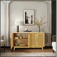 thumbnail image 2 of 59.84"Modern 4-Door Cabinet with Rattan Decorative Doors,for Bedroom,Living Room,Office,Easy Assembly, Natural, 2 of 10