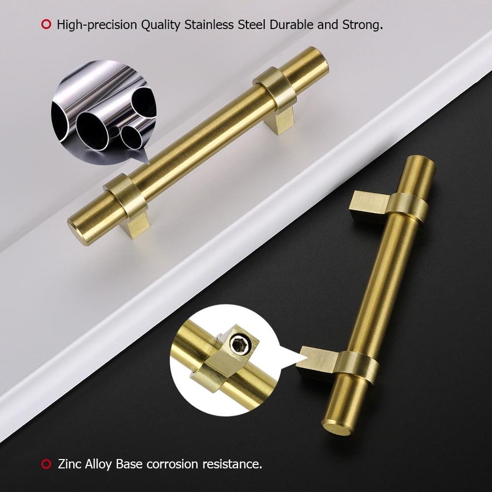 Homdiy 25 Pack Cabinet Gold Handle Hardware Modern Kitchen Pulls for Door Bedroom Dresser Bathroom Wardrobe,3in Hole Centers