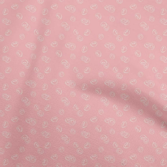 oneOone Cotton Poplin Twill Light Pink Fabric Donuts Fabric For Sewing Printed Craft Fabric By The Yard 56 Inch Wide