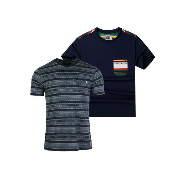 2-PACK Beautiful Giant Trendy Men's Fitted Crew Neck Short Sleeved T-shirt