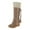 Beige, variant on TKYCMSUAKI Leather Boots for Women, Women's Wedge Boots Winter Snow Boots with Fur Liner Wide Calf Cowgirl Slip On Western Boots Knee High Shoes