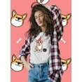 thumbnail image 2 of Little Corgi Let's Party T-Shirt Women -Image by Shutterstock, Female Large, 2 of 4