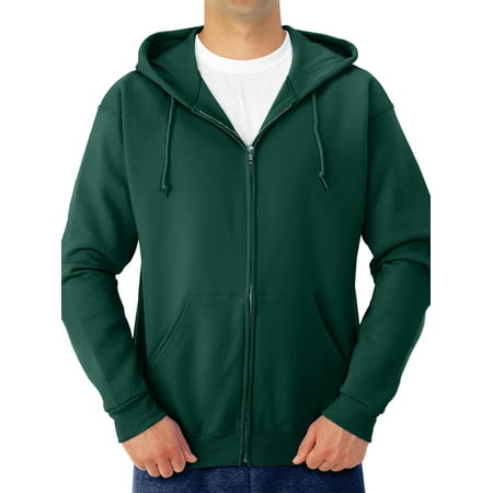 - Men’s Soft Medium-Weight Fleece Full Zip Hooded Jacket