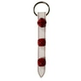 thumbnail image 2 of White Leather Strap with 3 Red Bells Sleigh Bell Door Hanger 12 Inch Made in USA, 2 of 3