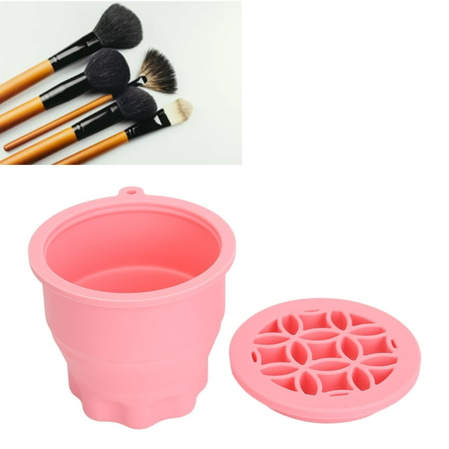 Estera De Limpieza Plegable De Silicona Para Brochas De Maquillaje Y Red De Secado Colgante Con Rejilla De Secado De Malla Para Esponja De Maquillaje, Esponja Para Polvo Y Brocha