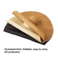thumbnail image 6 of Meidiya Womens Sun Straw Hat Large Wide Brim UPF 50+ Sun Visor Hat Summer Foldable Roll up Floppy Beach Hats for Women, 6 of 8