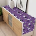 thumbnail image 4 of Purple Halloween Table Runner - 36 Inch Long, Kitchen Dining Table Runner Dresser Scarves, Cat Bat Ghost Pumpkins Farmhouse Decor for Coffee Tables Wedding Party Banquet, 4 of 7