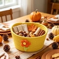thumbnail image 7 of OANLKGI 7 in Cotton Rope Storage Basket With Cute Flower Decor Small Woven Organizer Bin Candy Holder For Halloween Thanksgiving Desktop Snack Key Makeup Home Tabletop Decor, 7 of 7