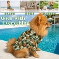 thumbnail image 2 of Pineapple Gold Hawaiian Shirt, Tropical Floral Button Down Shirt for Adults or Dogs, Cuban Collar, Short Sleeve Polyester Summer Shirt, 2 of 8