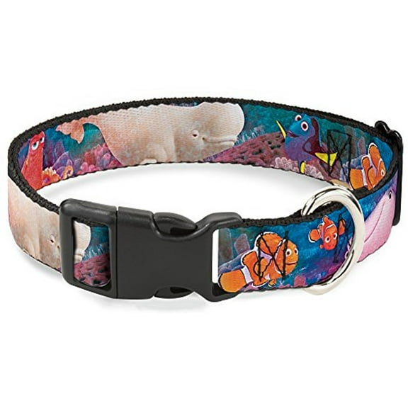 Buckle-Down Dory & 5-Friends Under The Sea Disney Breakaway Plastic Clip Collar, Narrow-Large