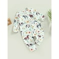 thumbnail image 3 of Genuiskids Western Newborn Baby Boy Girl Cow Print Romper Jumpsuit Crewneck One Piece Bodysuit Infant Fall Winter Outfit, 3 of 8