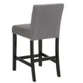 thumbnail image 6 of Cobre Contemporary Velvet Counter Stool with Nailhead Trim(Set of 2) in Gray, 6 of 8