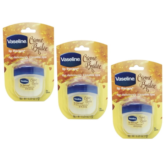 Vaseline Lip Therapy Creme Brulee, Moisturizing Lip Balm, 0.25 oz (Pack of 3)