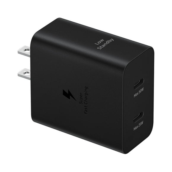 Cargador de pared con adaptador de corriente SAMSUNG 50W Duo EP-T5020XBEGUS